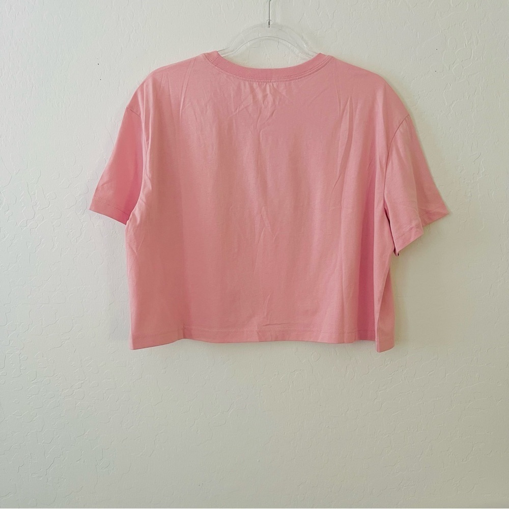 Nike Pink Cropped Tee with Black Logo - Picture 3 of 5